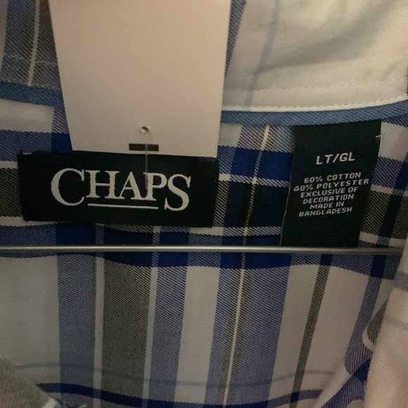 Chaps dress shirt button down collar. Size L Tall NWT - Picture 3 of 3
